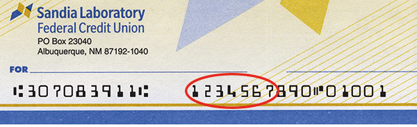 close-up of a Sunward showing location of account number